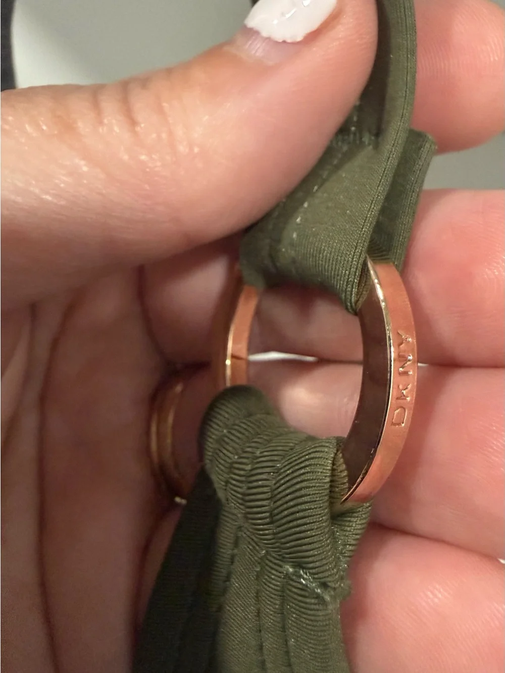 Dkny Olive Green One-Piece with Rose Gold Ring Accent - Picture 4 of 5
